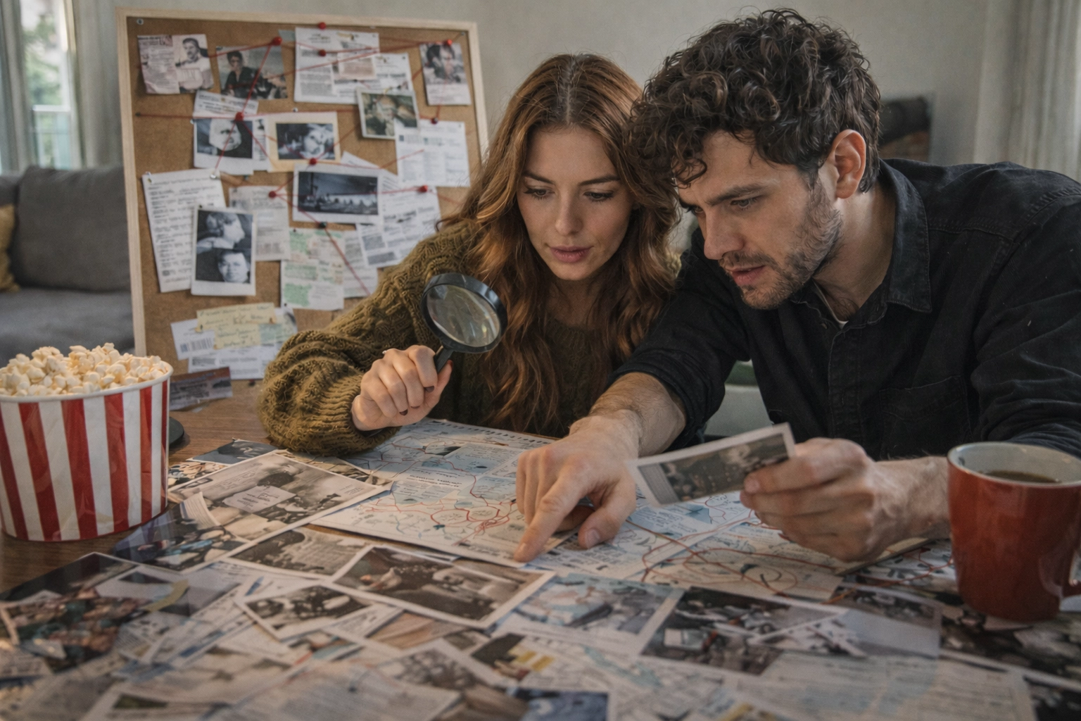 Casal debatendo teorias do caso